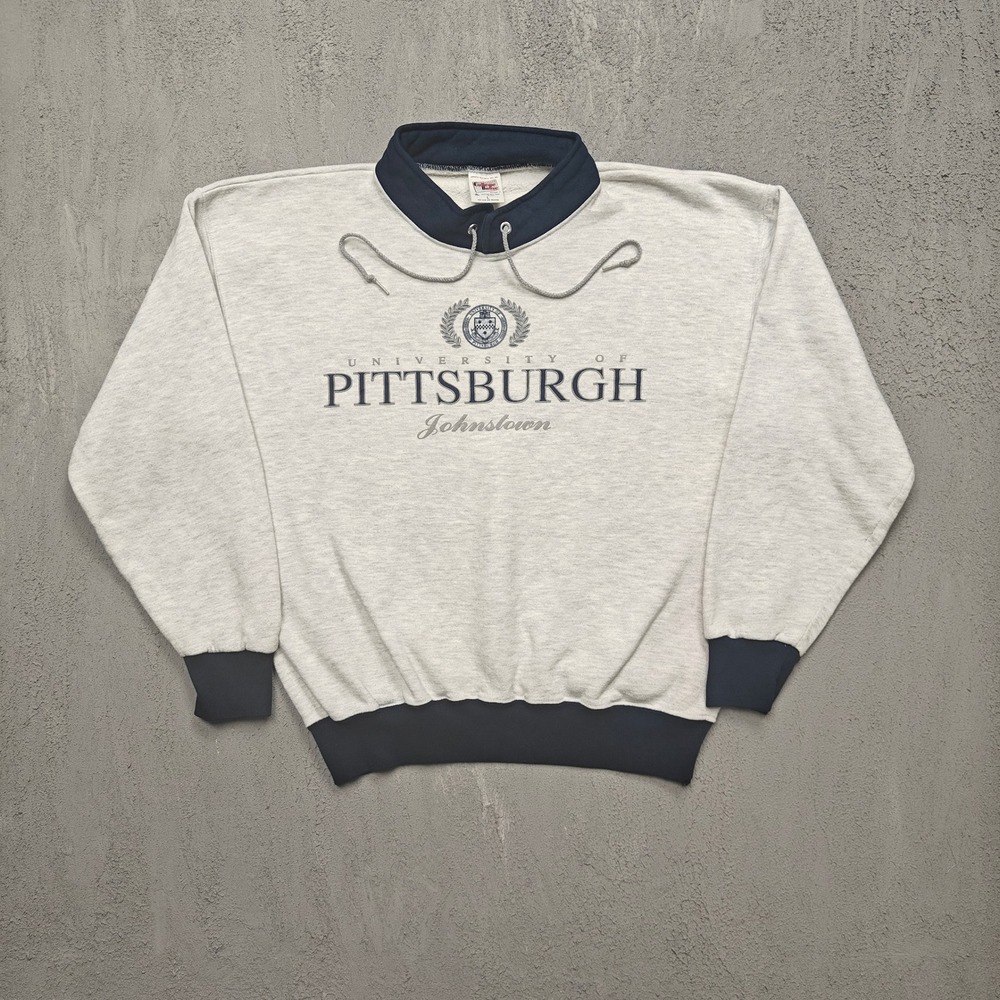 Vintage Pitt Johnstown Sweatshirt Mens Large Grey 90s College House